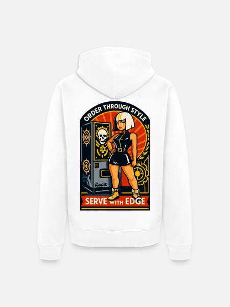 Vault Vixen Edge - Unisex Premium Bio Zip Hoodie - Weiß
