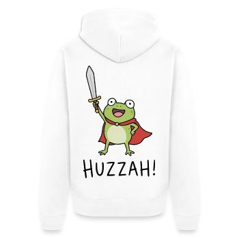Grenouille hourra ! - Veste à capuche bio Premium Unisexe - blanc - Dos - Thijin (182cm)
