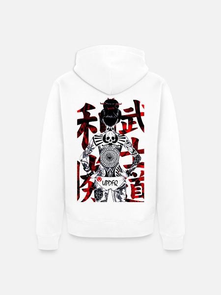 Tätowierte Frau - Unisex Premium Bio Zip Hoodie - Weiß
