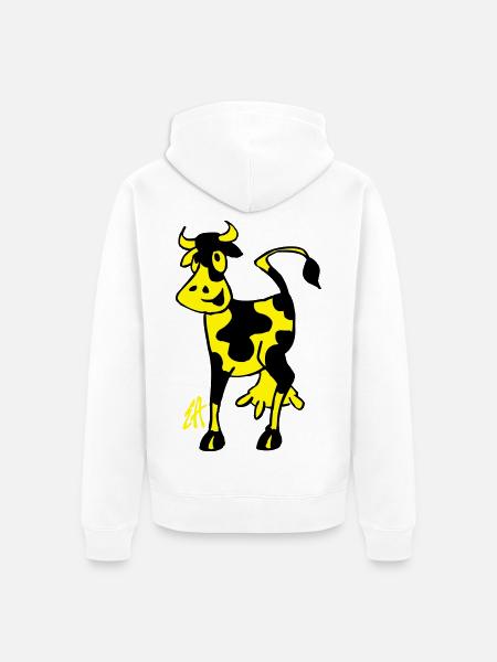 Vache - Veste à capuche bio Premium Unisexe - blanc