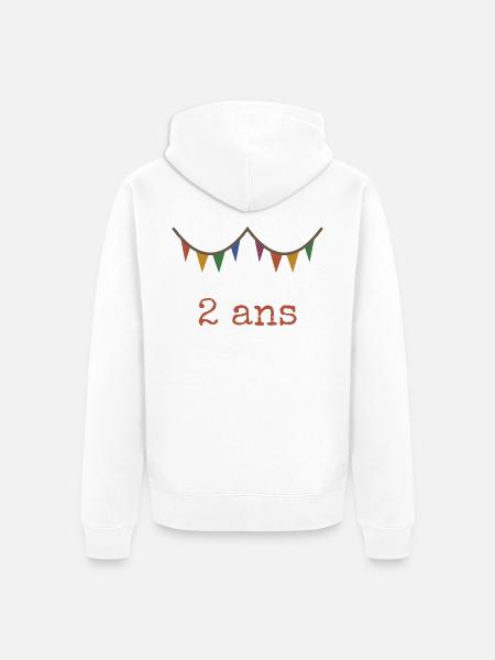 2. 2 JAHRE - Unisex Premium Bio Zip Hoodie - Weiß
