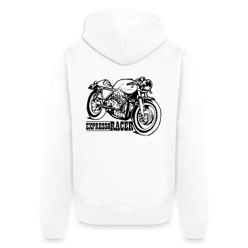 Expresso Racer - Veste à capuche bio Premium Unisexe - blanc - Dos - Thijin (182cm)