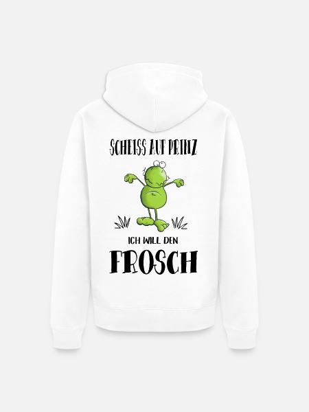 Scheiss auf Prinz - Unisex Premium Bio Zip Hoodie - Weiß