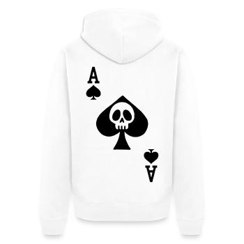 crâne et as de pique - Veste à capuche bio Premium Unisexe - blanc - Dos - Thijin (182cm)
