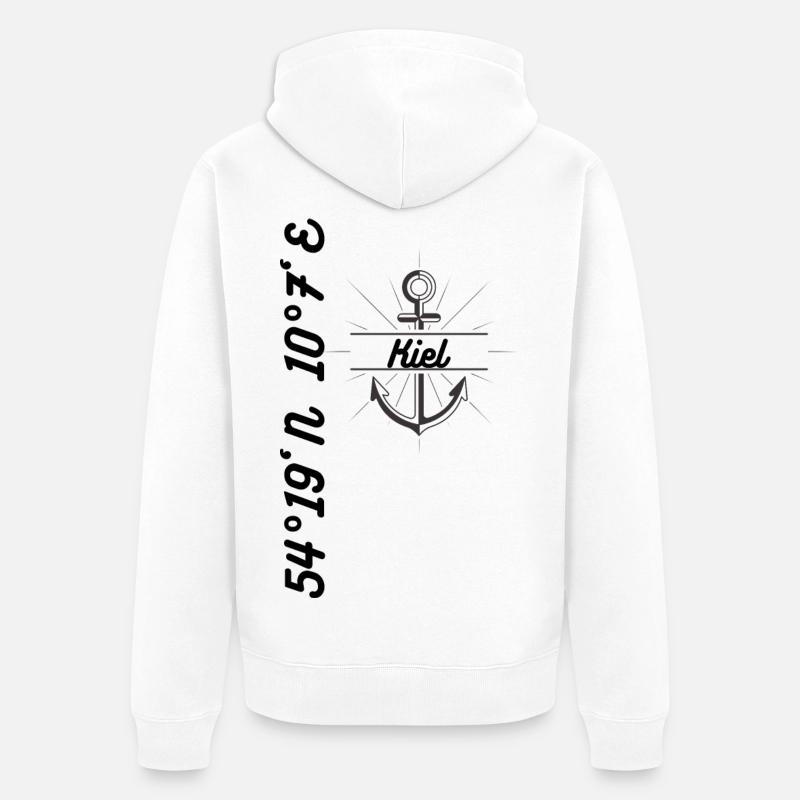 Kiel coordonne Design Maritim - Veste à capuche bio Premium Unisexe - blanc