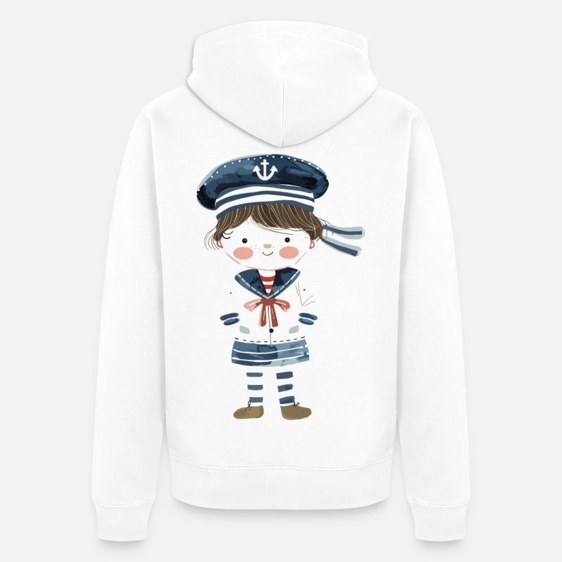 Sailor Comic Look - Veste à capuche bio Premium Unisexe - blanc
