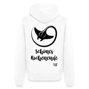 Schönes Rochenende - Unisex Premium Bio Zip Hoodie - Weiß - Hinten - Thijin (182cm)