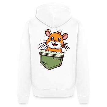 Hamster dans la Poche Cadeau Mignon et Rigolo - Veste à capuche bio Premium Unisexe - blanc - Dos - Thijin (182cm)