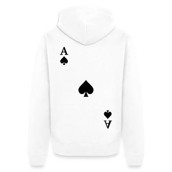 Contraste de cartes à jouer - As de pique - Veste à capuche bio Premium Unisexe - blanc - Dos - Thijin (182cm)