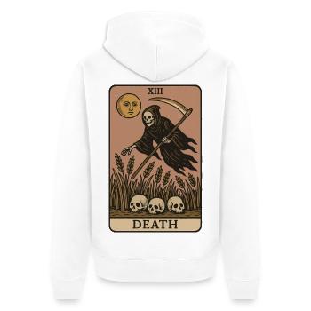 Halloween gruselige Jahreszeit Todeskarte Design - Unisex Premium Bio Zip Hoodie - Weiß - Hinten - Thijin (182cm)