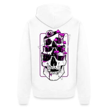 False Awakenig Loop - Unisex Premium Organic Zip Hoodie - white - Back - Thijin (182cm)