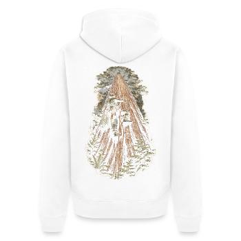 Baumpfleger Baumpflege - Unisex Premium Bio Zip Hoodie - Weiß - Hinten - Thijin (182cm)