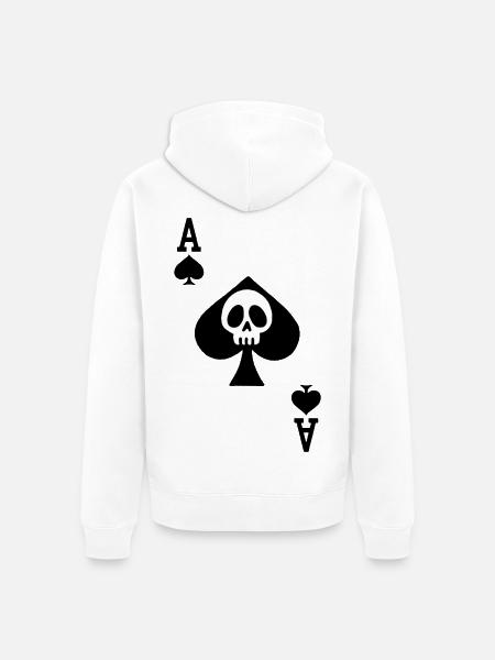 Pik-Schädel - Unisex Premium Bio Zip Hoodie - Weiß