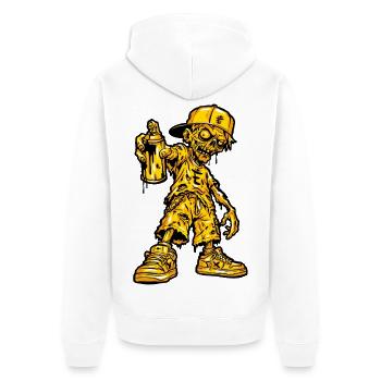 Zombie Graffiti Halloween - Unisex Premium Bio Zip Hoodie - Weiß - Hinten - Thijin (182cm)