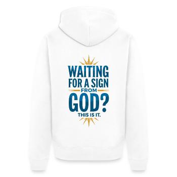 Signs from God - Unisex Premium Organic Zip Hoodie - white - Back - Thijin (182cm)
