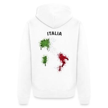 Italia Text Landkarte Flagge Graffiti - Unisex Premium Bio Zip Hoodie - Weiß - Hinten - Thijin (182cm)