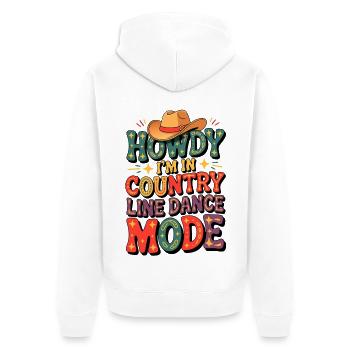 Howdy Line Dance Country design de danse en ligne coloré - Veste à capuche bio Premium Unisexe - blanc - Dos - Thijin (182cm)