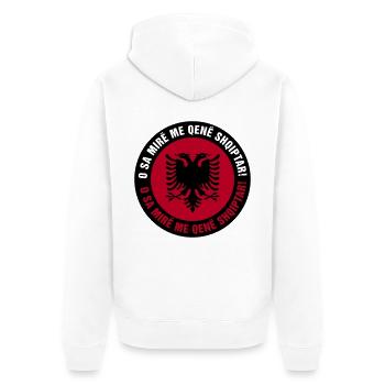 001 Albania - Unisex Premium Organic Zip Hoodie - white - Back - Thijin (182cm)