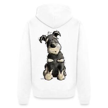 Drolliger Schnauzer - Unisex Premium Bio Zip Hoodie - Weiß - Hinten - Thijin (182cm)