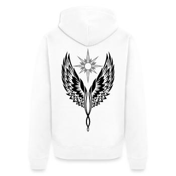 Ailes d’ange Ailes d’ange Archange - Veste à capuche bio Premium Unisexe - blanc - Dos - Thijin (182cm)