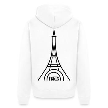 Paris avec la Tour Eiffel - Veste à capuche bio Premium Unisexe - blanc - Dos - Thijin (182cm)