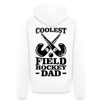 Feldhockey Papa - Unisex Premium Bio Zip Hoodie - Weiß - Hinten - Thijin (182cm)