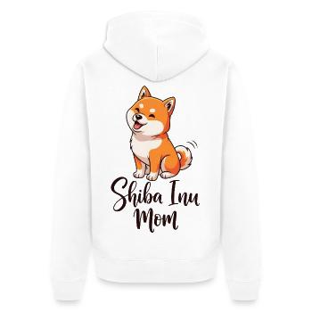 Shiba Inu Mom Cartoon Dog Mom - Unisex Premium Organic Zip Hoodie - white - Back - Thijin (182cm)