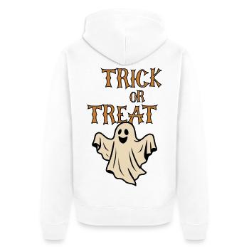 Trick oder Treat Geister Halloween Retro - Unisex Premium Bio Zip Hoodie - Weiß - Hinten - Thijin (182cm)