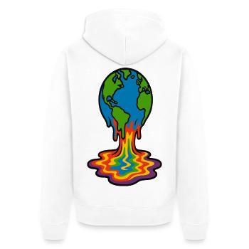 Earth Melting Rainbow Lava - Unisex Premium Organic Zip Hoodie - white - Back - Thijin (182cm)