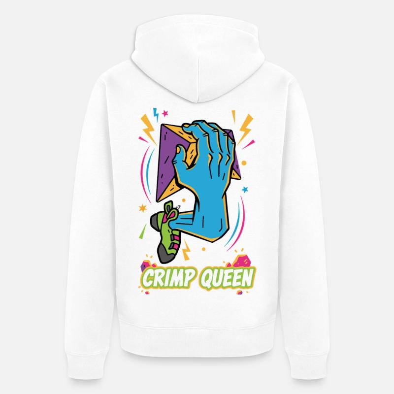 Escalade Crimp Queen Bloc Fun - Veste à capuche bio Premium Unisexe - blanc