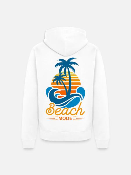 Beach Mode im Sommerurlaub tropisches Geschenk - Unisex Premium Bio Zip Hoodie - Weiß
