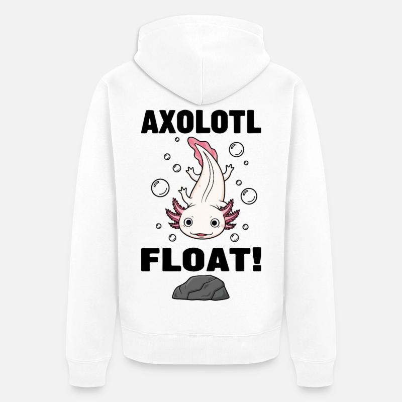 Axolotl Float Salamandre Rose Aquarium - Veste à capuche bio Premium Unisexe - blanc