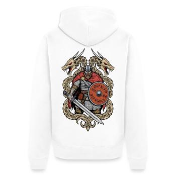 Dragons vikings - Veste à capuche bio Premium Unisexe - blanc - Dos - Thijin (182cm)