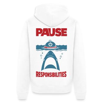 Mettez le jeu sur pause, ce n’est pas mes responsabilités - Veste à capuche bio Premium Unisexe - blanc - Dos - Thijin (182cm)