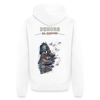 Bottes de randonnée en montagne - Veste à capuche bio Premium Unisexe - blanc - Dos - Thijin (182cm)