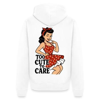 Trop mignonne pour s’en soucier – Pin-up coquine rétro - Veste à capuche bio Premium Unisexe - blanc - Dos - Thijin (182cm)