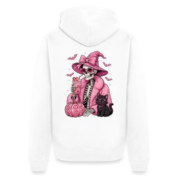 Sorcières : Squelette Glam Rose Halloween - Veste à capuche bio Premium Unisexe - blanc - Dos - Thijin (182cm)