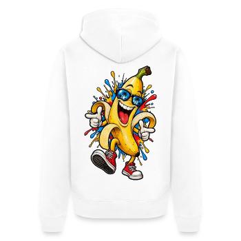 Banane fraîche - Veste à capuche bio Premium Unisexe - blanc - Dos - Thijin (182cm)
