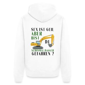 Bagger Shirt • Bagger fahren • Bagger Geschenke - Unisex Premium Bio Zip Hoodie - Weiß - Hinten - Thijin (182cm)