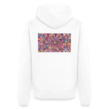 Bitcoin Bazooka – PopArt 4 - Unisex Premium Bio Zip Hoodie - Weiß - Hinten - Thijin (182cm)