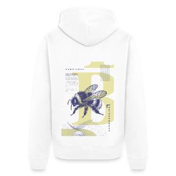 Bumblebee – Small, loud, unwavering - Unisex Premium Organic Zip Hoodie - white - Back - Thijin (182cm)