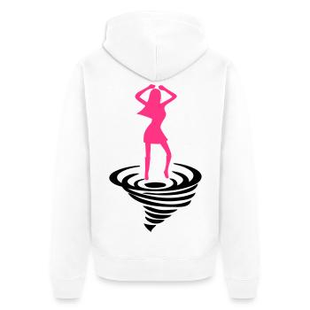 Dancing woman on tornado - Unisex Premium Organic Zip Hoodie - white - Back - Thijin (182cm)