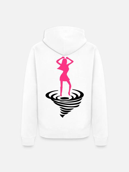 Dancing woman on tornado - Unisex Premium Organic Zip Hoodie - white