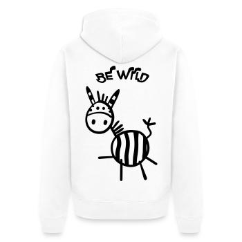 Be Wild Zèbre - Veste à capuche bio Premium Unisexe - blanc - Dos - Thijin (182cm)