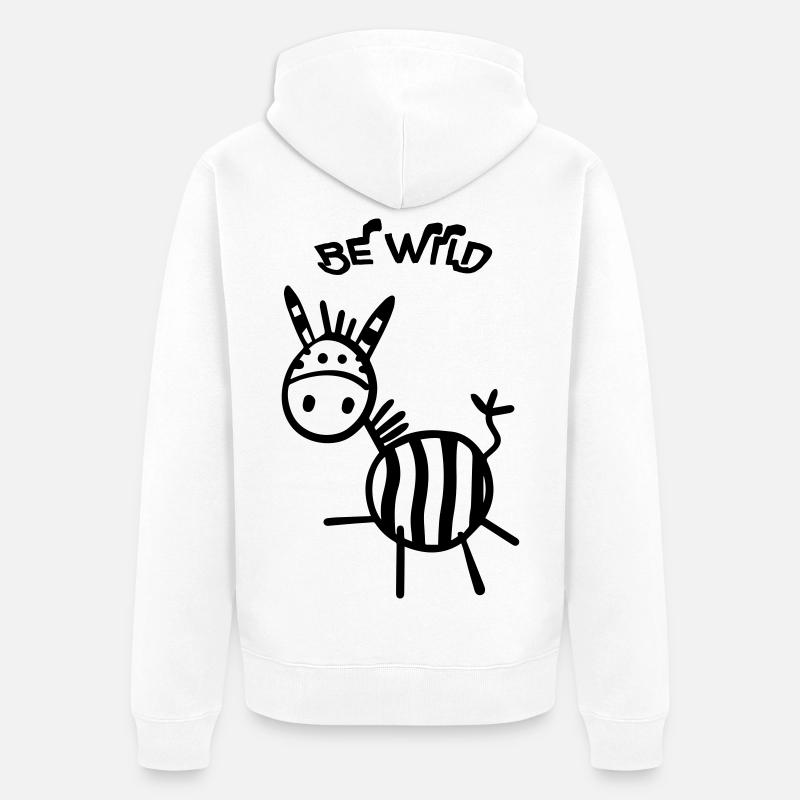 Be Wild Zebra - Unisex Premium Bio Zip Hoodie - Weiß