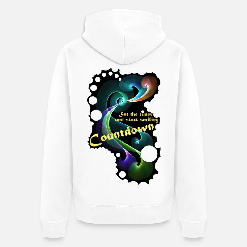Countdown Smiling timer - Unisex Premium Bio Zip Hoodie - Weiß