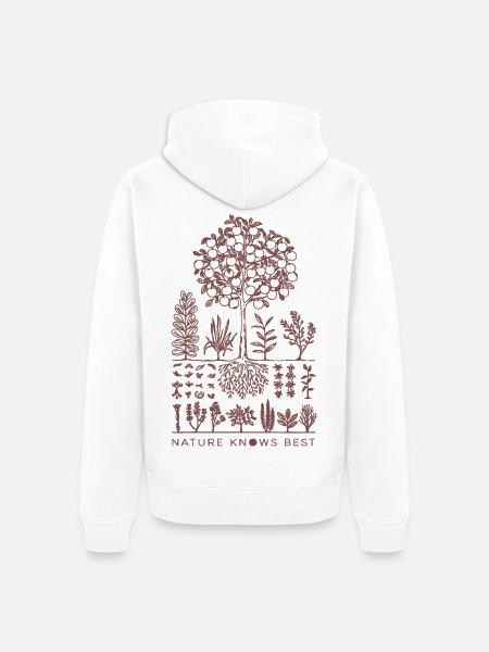 Die Natur kennt Permakultur am besten nachhaltig leben - Unisex Premium Bio Zip Hoodie - Weiß