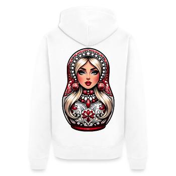 Matriochka en russe Matriochka Poupée Russe - Veste à capuche bio Premium Unisexe - blanc - Dos - Thijin (182cm)