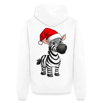 Zebras Weihnachten - Unisex Premium Bio Zip Hoodie - Weiß - Hinten - Thijin (182cm)