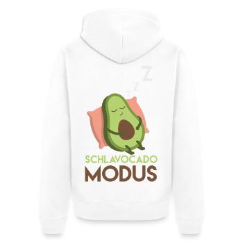 Schlavocado Mode - Unisex Premium Organic Zip Hoodie - white - Back - Thijin (182cm)